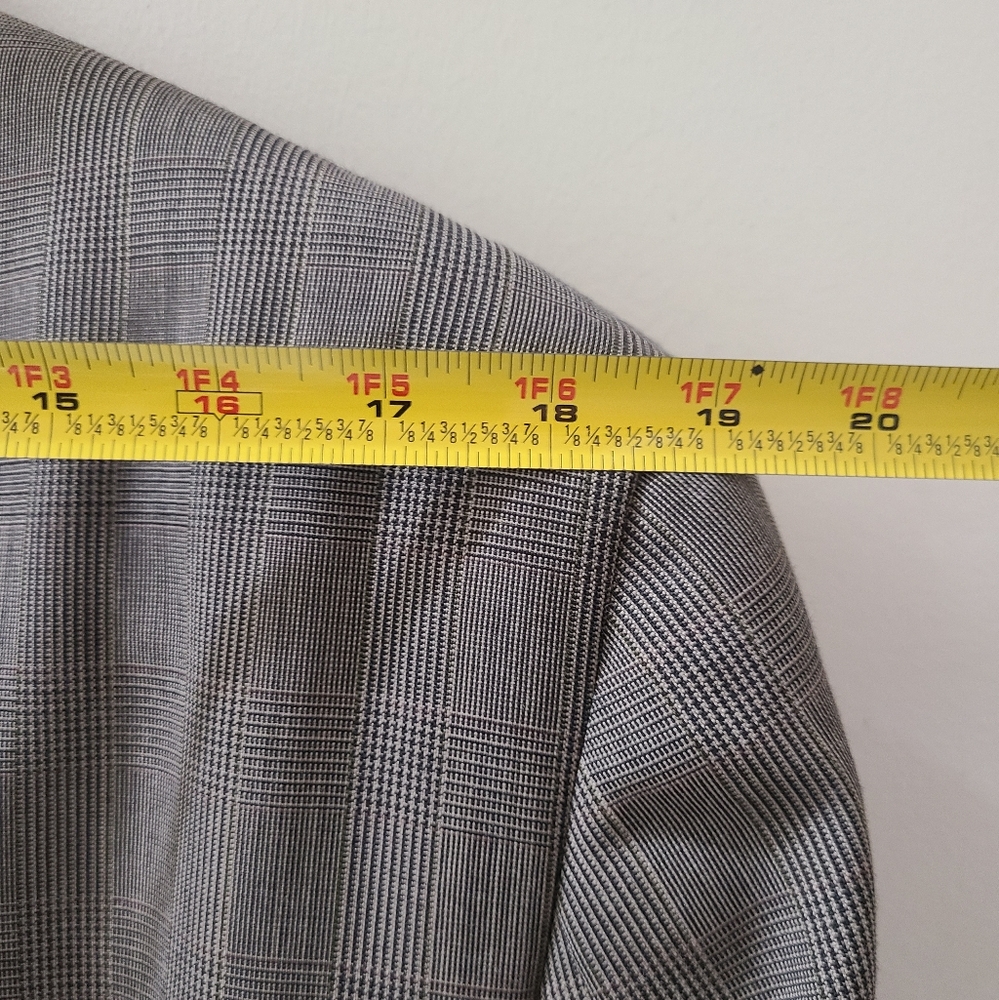 Christian Dior Monsieu Vintage Sportcoat Blazer Gray Glen Plaid Sz 40 Classic - Picture 13 of 16